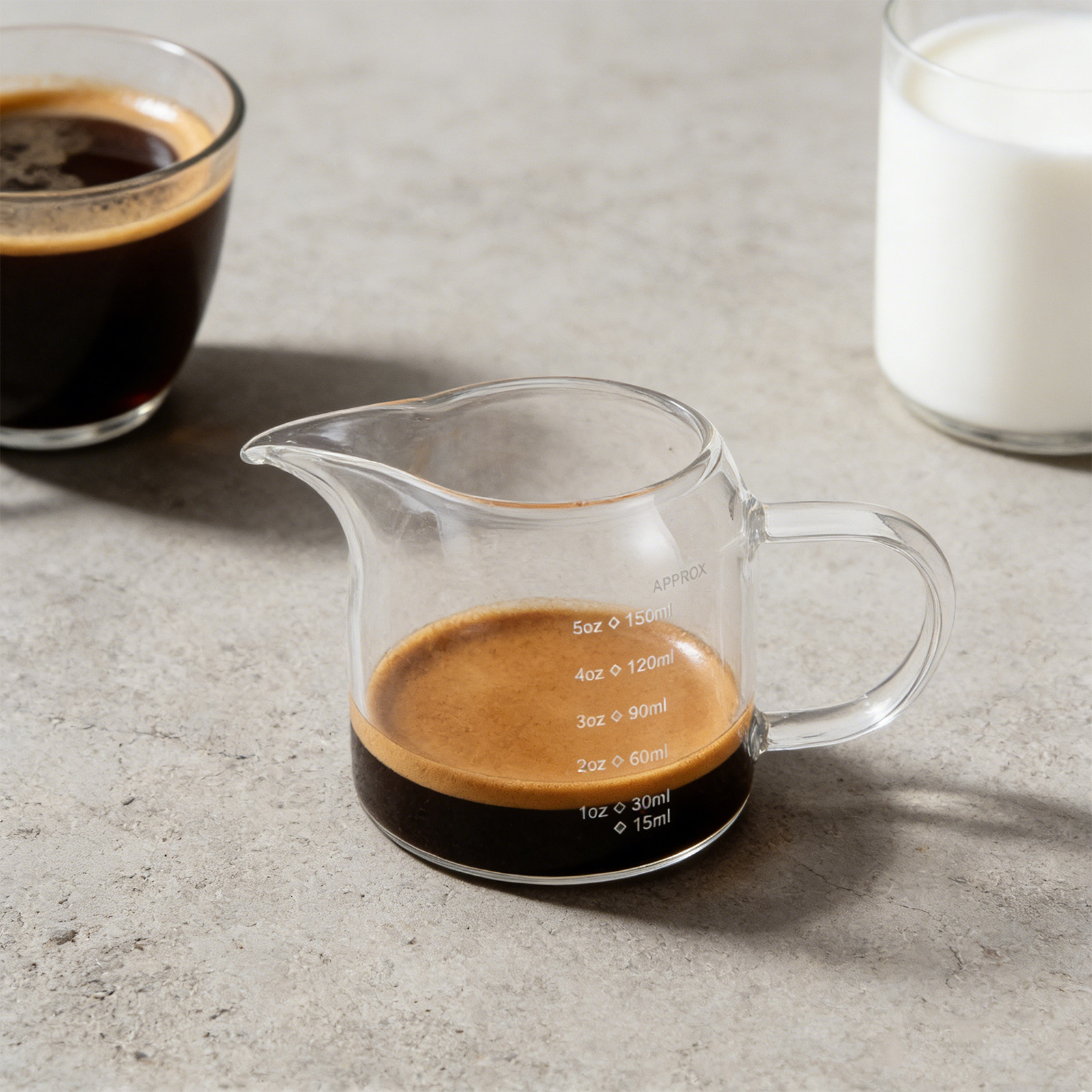 Glass Measuring Cup 150ml 5oz  - огляд і ціна Espresso Shot Glass