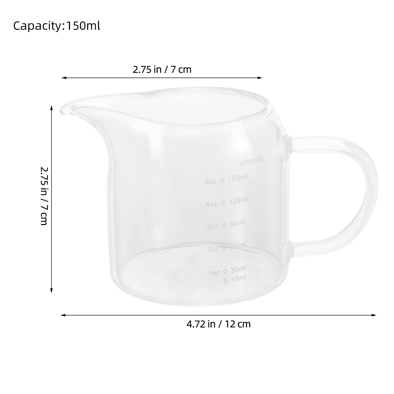 Glass Measuring Cup 150ml 5oz  - огляд і ціна Espresso Shot Glass